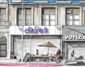 181st St Fruit Stand Washington Heights NYC - Giclée Print