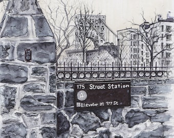 NYC 175th Street A Train Station - Giclée Fine Art Print