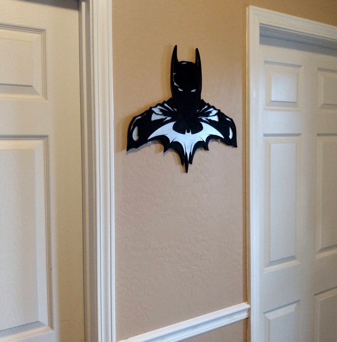 Batman laser cut wood wall art decoration Etsy