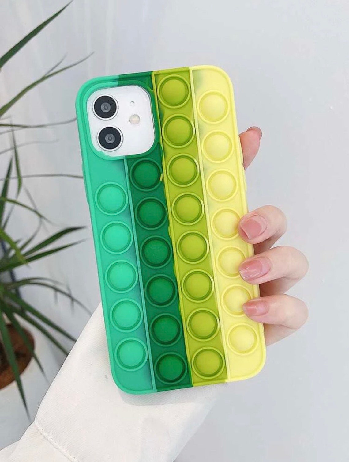 Green Push Pop Bubble Phone Case Fidget Toy Protective Etsy