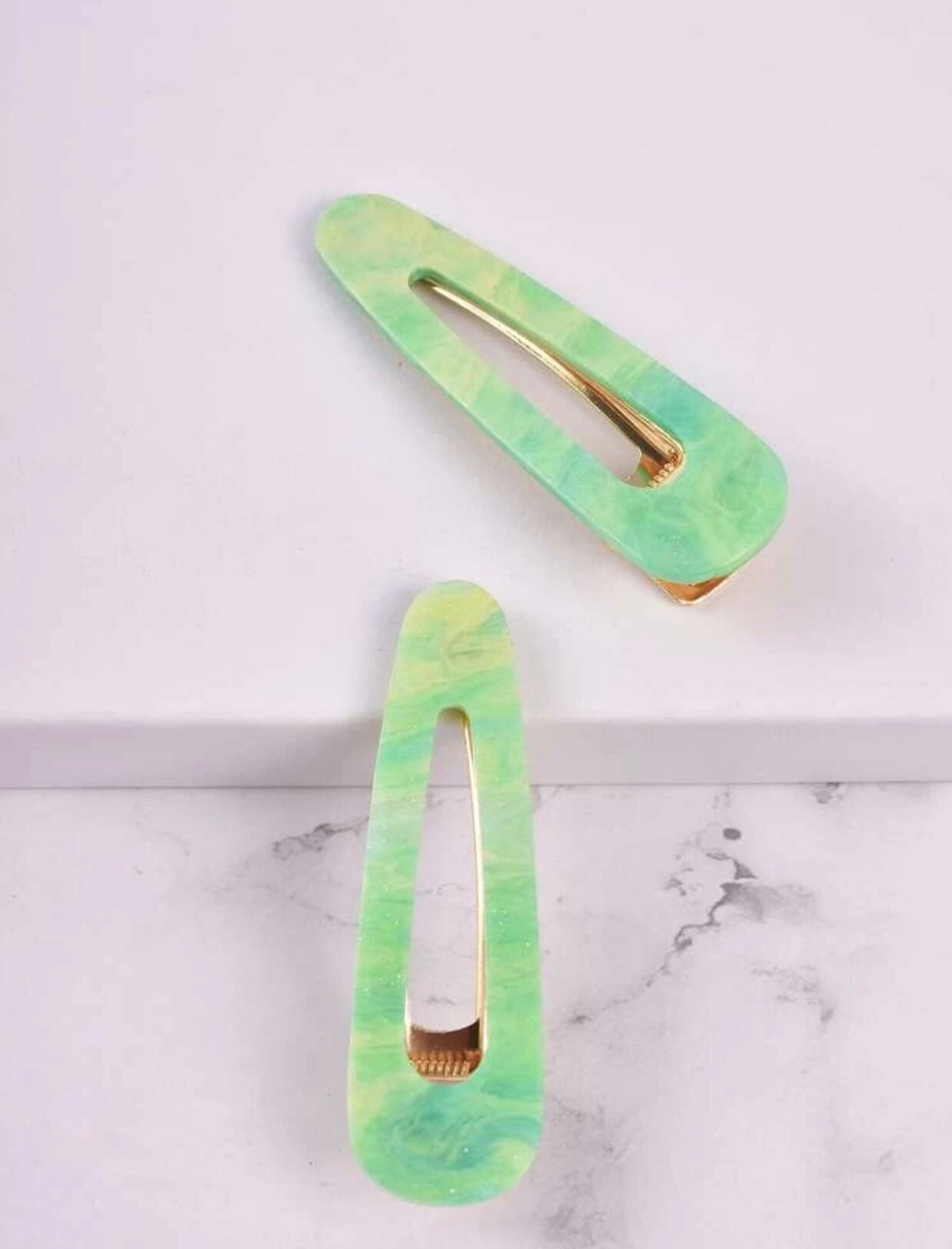 Green Hair Clips Resin Hair Clips Hair Accessories Etsy