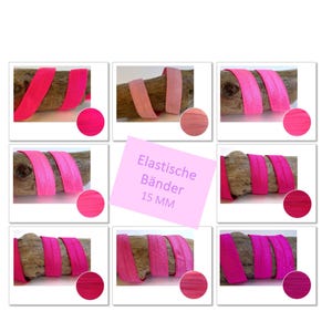 1.40 EUR/meter 2mx15mm elastic rubber band pink sewing DIY plotting Hairtie bracelet Elastic ribbon folding rubber