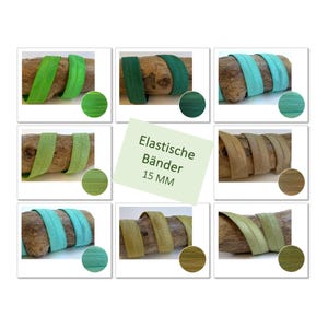 1,40 EUR/m - Elastisches Nähband 15mm - grün - Ideal für Nähen, DIY, Plotten, Scrunchies, Armband