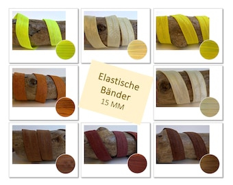 1.40 EUR/meter 2mx15mm elastic rubber band yellow/brown sewing DIY plotting hairtie bracelet elastic ribbon folding rubber