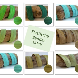 1,40 EUR/m 2mx15mm elastisches Gummiband grün nähen DIY plotten Hairtie Armband Elastic ribbon Falzgummi