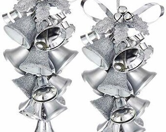Spring-lock Clasp 9 Inches Charm Bracelet Charm Bracelet Handlinked Silvertone Bell Clusters