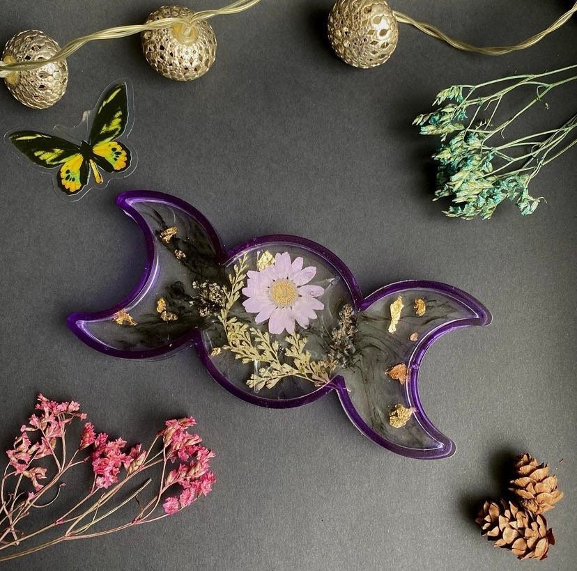 Custom | Bougeoir Triple Lune en Résine Personnalisé/Customed Resin Moonphases Candlestick Candle Ho