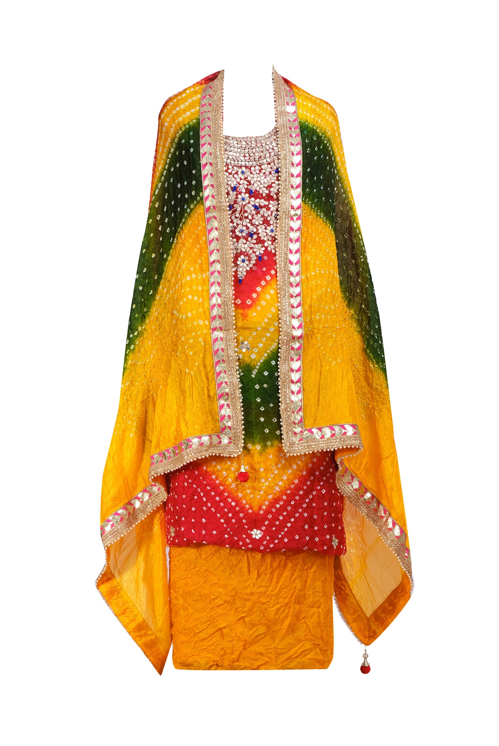 Fabric Jaipur Women Rajasthani Traditional Bhandej Unstitched Etsy