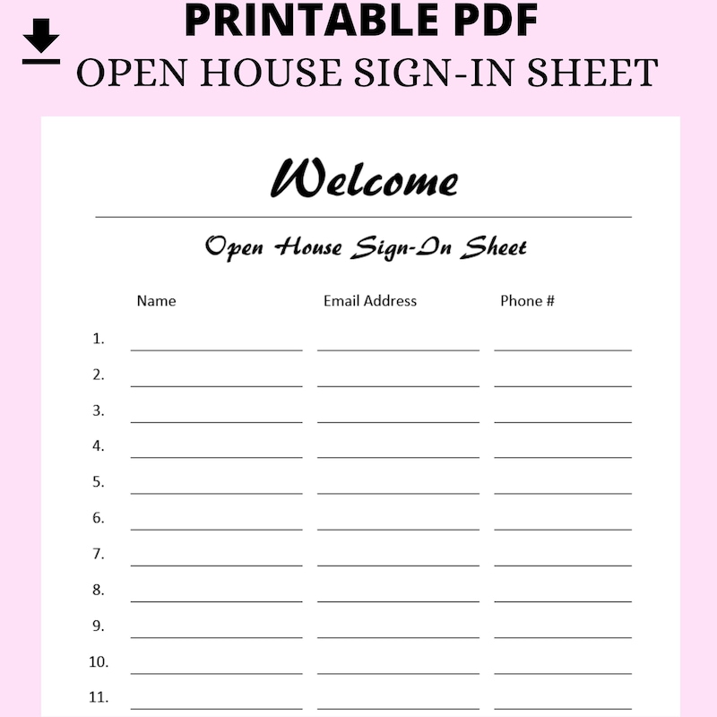 Free Open House Printables Etsy