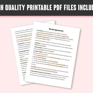 Rental Agreement Template. PDF Form, Word Document and Google Doc Files ...