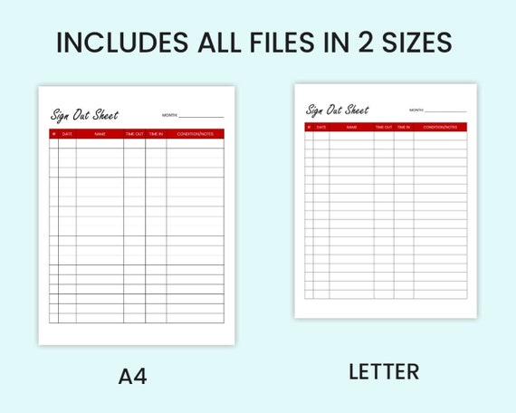 Equipment Sign Out Sheet Free Word Templates
