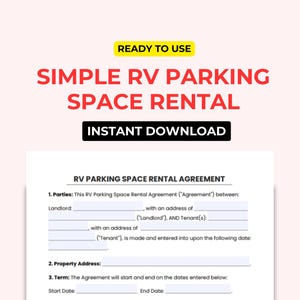 Simple RV Parking Space Rental Agreement Template