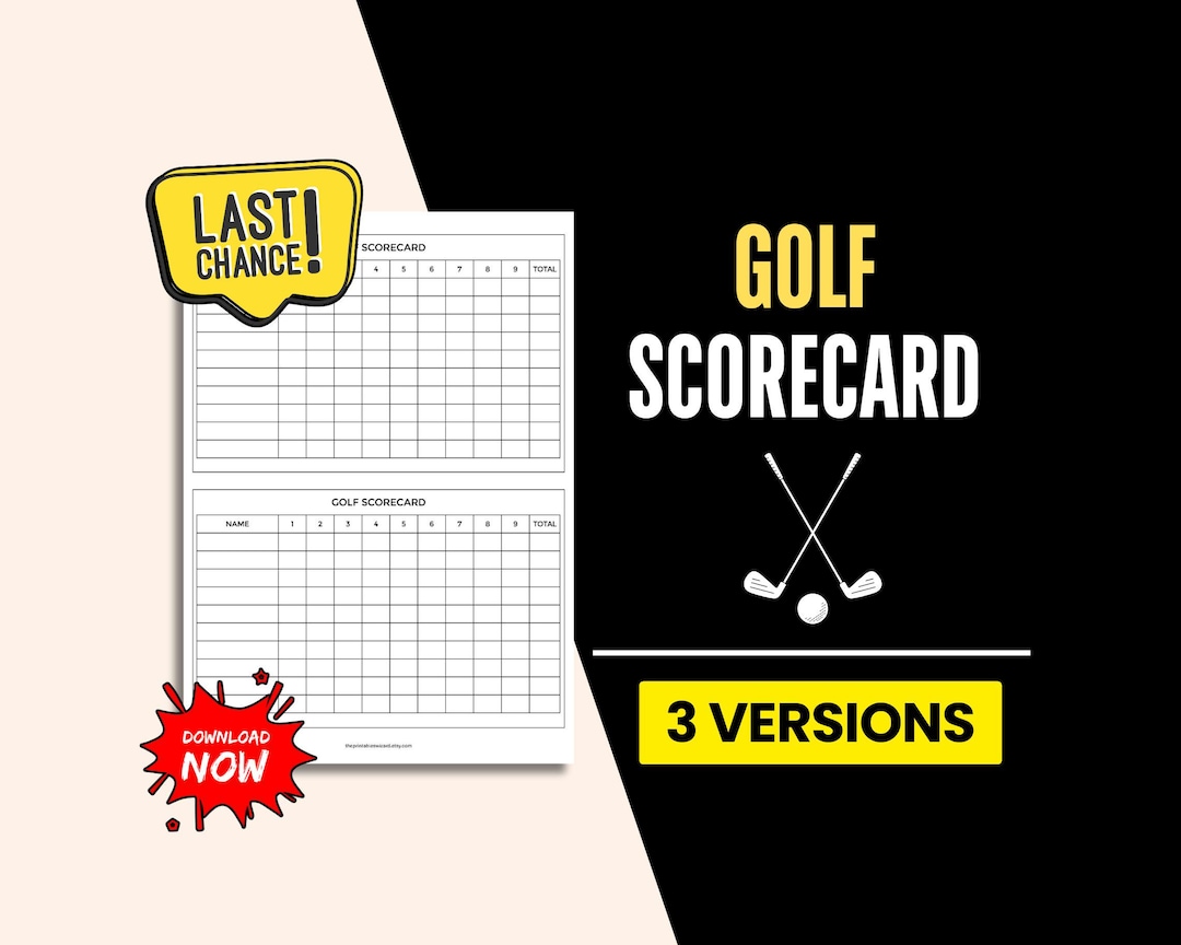 Best Golf Scorecard Template Printable Fillable and Editable PDF Etsy
