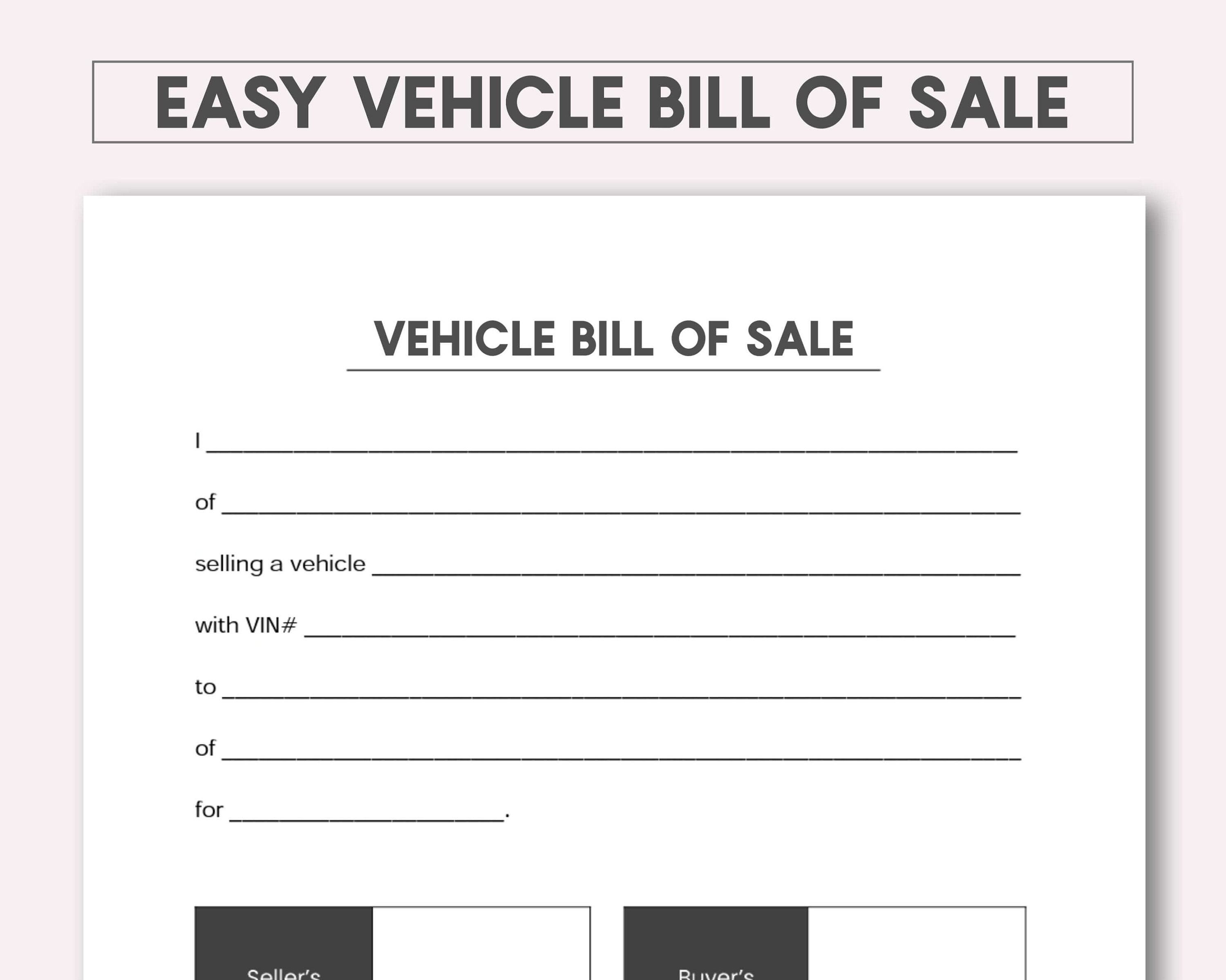 Free Motor Vehicle Bill Of Sale Form PDF Word Lupon gov ph