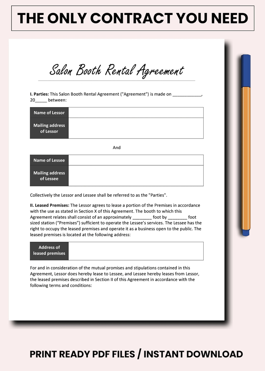 Salon Booth Rental Agreement Nail Salon Booth Rental Contract Hair Salon Booth Rental Agreement Nail Salon Booth Rental Contract Hair
