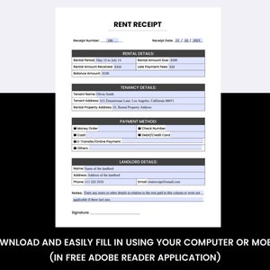 simple rent receipt template in excel