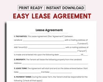 rental agreement etsy