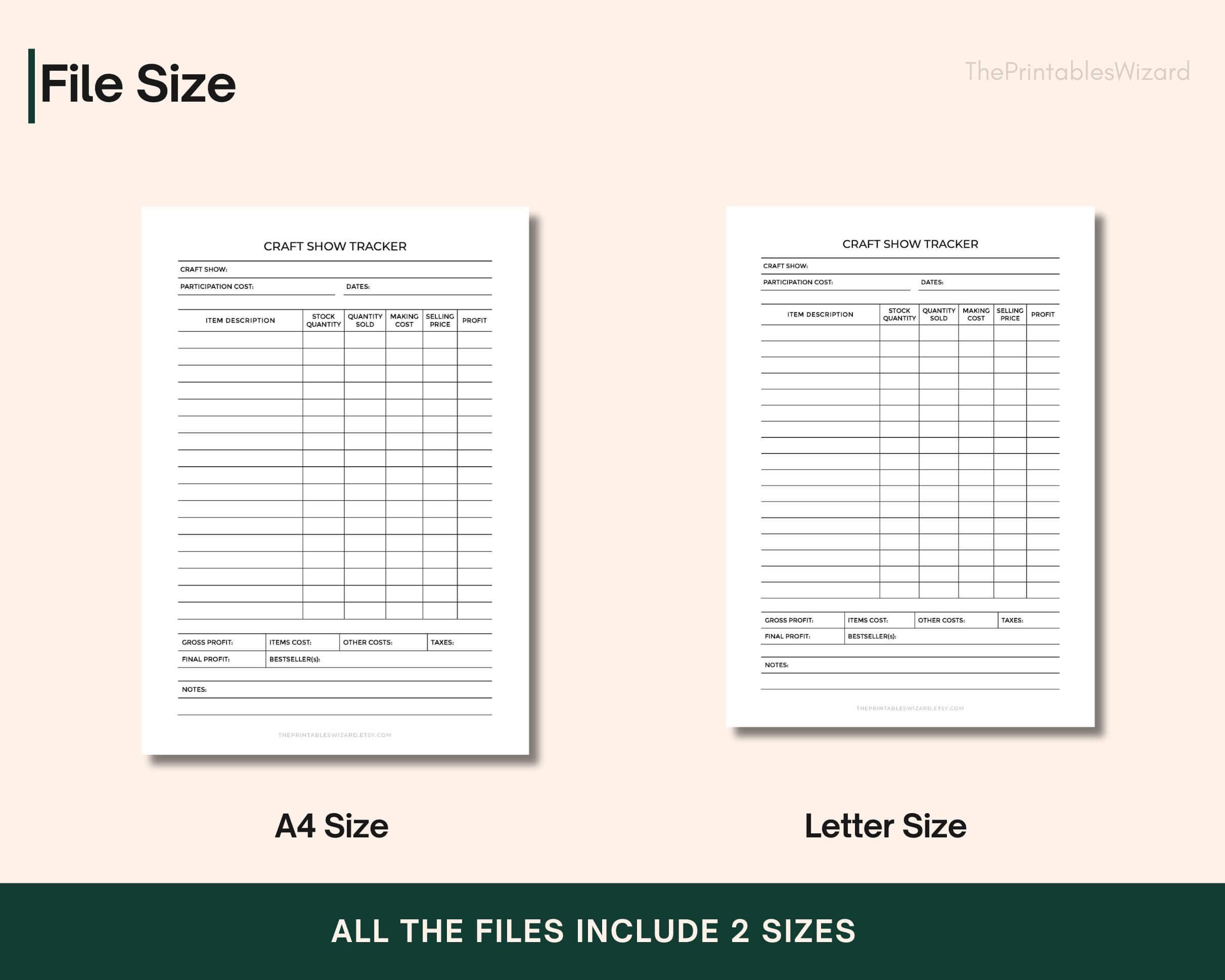 Craft Show Tracker Printable, Fillable Craft Fair Printable Form PDF ...