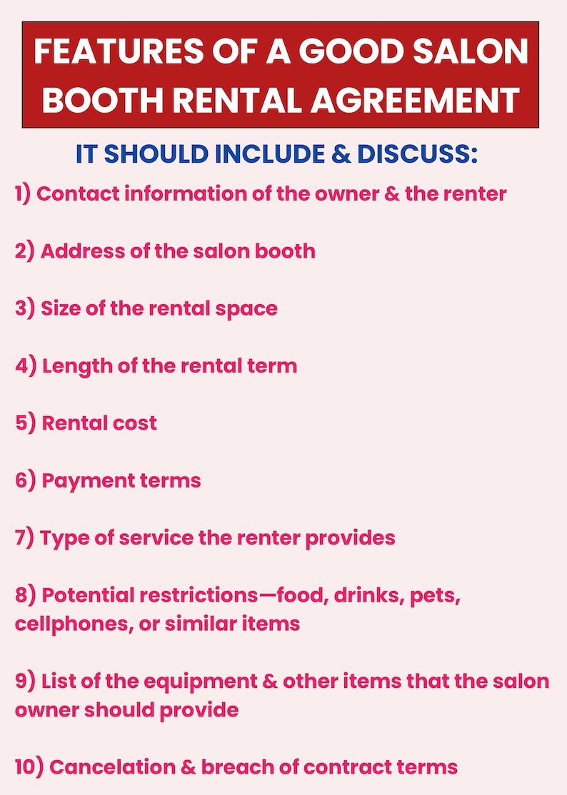 Salon Booth Rental Agreement Nail Salon Booth Rental Etsy