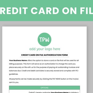 Sjabloon autorisatieformulier creditcard in bestand, terugkerend autorisatieformulier creditcard