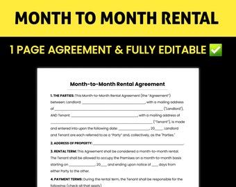 Simple Month To Month Rental Agreement