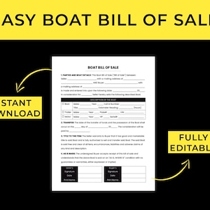 Editable Boat Bill of Sale