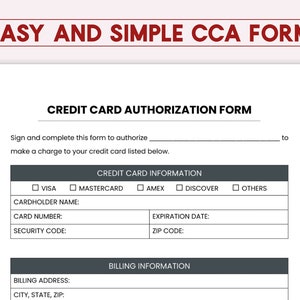 Formulario de autorización de tarjeta de crédito fácil en formato PDF
