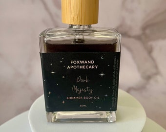 Huile pour le corps Gothic Black Shimmer : soins végétaliens majestueux foncés