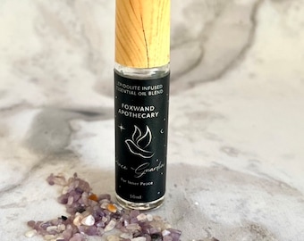 Peace Guardian Ritual Oil Blend / Lepidolite Healing, Peace Oil, Crystal Infused Natural Perfume, Aromatherapy Blend