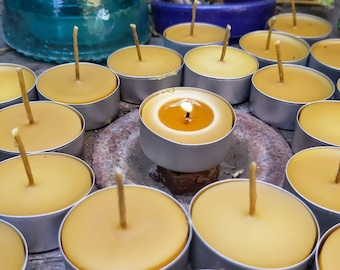 12 velas de té de cera pura de abejas. Pure Bee Wax