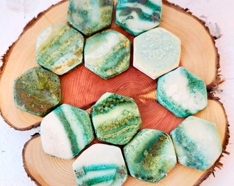 12 Handmade Ceramic Pieces for Mosaics or Decoration
