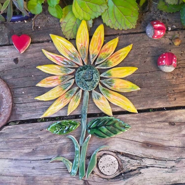 Sunflowers, handmade for mosaics or decoration. Unique pieces