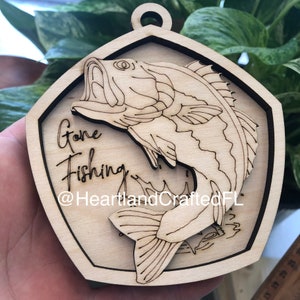 Bass fishing ornament SVG file
