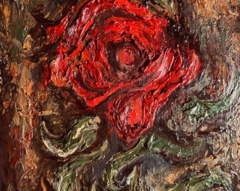 Cuore di Fiamma - Heart of flame - Oil on wood