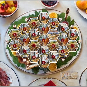 Custom gamesheet! Settlers of Catan Compatible. THANKSGIVING SERIES, 3-4 players.  Digital file.