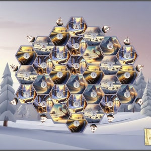 Personalisierter Spielbogen! Siedler von Catan kompatibel. WINTER SERIE, 5-7 Spieler.  Digitale Datei.