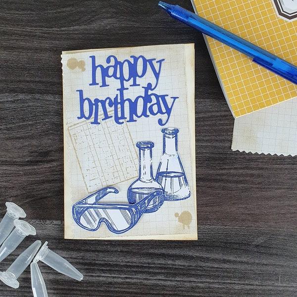 Geburtstagskarte für Laboranten, Biologie, Chemie, Wissenschafts-Nerds