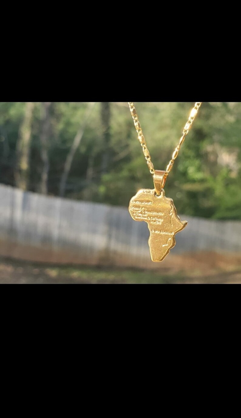 Continent Map Necklace Minimal African Map Necklace Africa Necklace African American 0001#Perfect Gift for Her Africa Pendant Travel