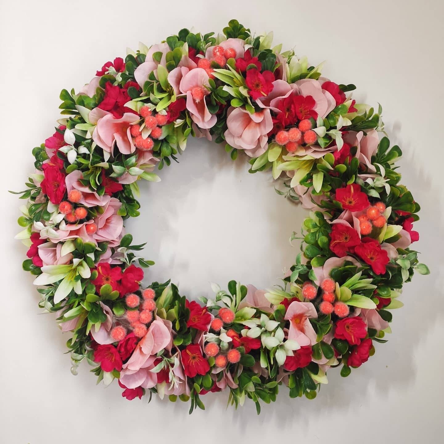 Artificial flower door wreath round summer wreathhome Etsy
