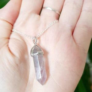 Fluorite crystal bullet pendants. Natural crystal necklace. Jewellery gift