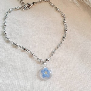 Forget me not anklet. Stainless Steel forget me not anklet