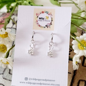 Sterling silver forget me not earrings