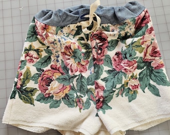 Upcycled Toweling Cloth Shorts – Cottagecore Boho Summer Clothing