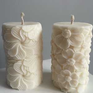 Scented flower pillar candle gift