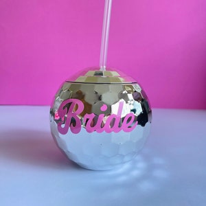 Mirror ball hen party cup, Bride's last disco theme, personalised hen do favours, 70s inspired drinkware gift, Dancing queen party tumbler