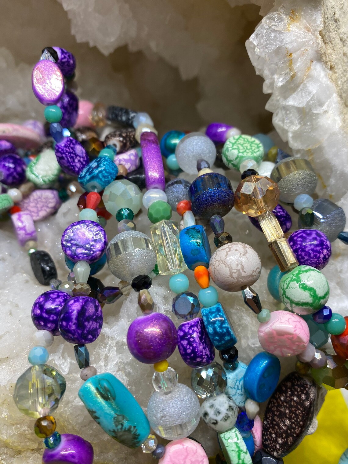 Mixed Glass Beads Boho Beads Etsy