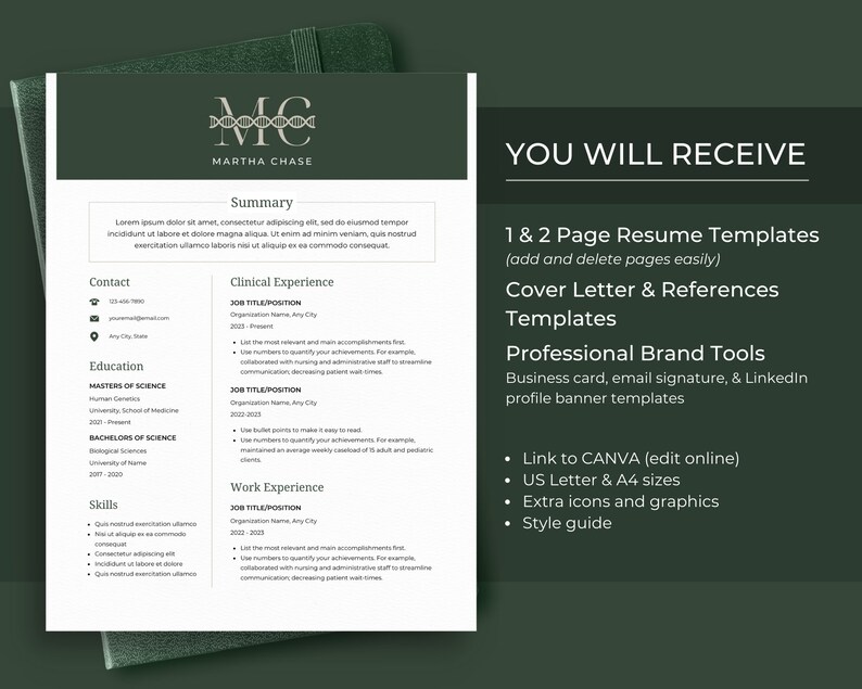 Healthcare Resume Template CV Template Professional, Simple, Executive