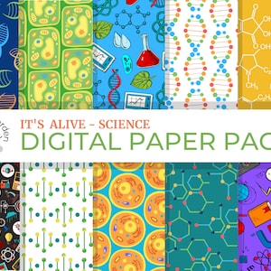 Está vivo! Artigo Digital de Ciência | Padrão de volta às aulas, papel de educação científica, caderno de ciências, planejador de professores | Download instantâneo |