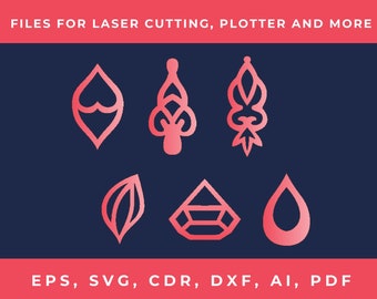 Patrón SVG para pendientes cortados con láser • Plantillas de diseño de joyería (descarga digital)