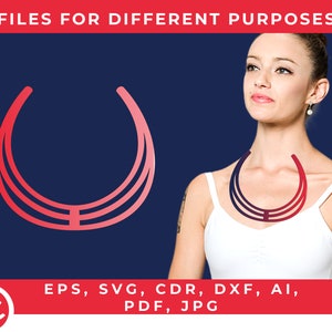 Necklace template • Digital download laser cut pattern • Almost free svg files for cricut & leather jewelery • Design • cdr, dxf, ai, pdf